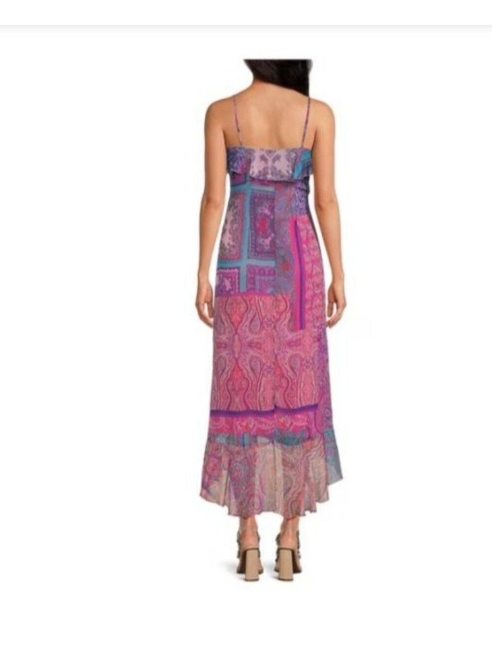 Gianni Bini DANNIJO Isabella Sleeveless Ruffle Chiffon Maxi Dress Large New $199 - Picture 9 of 10